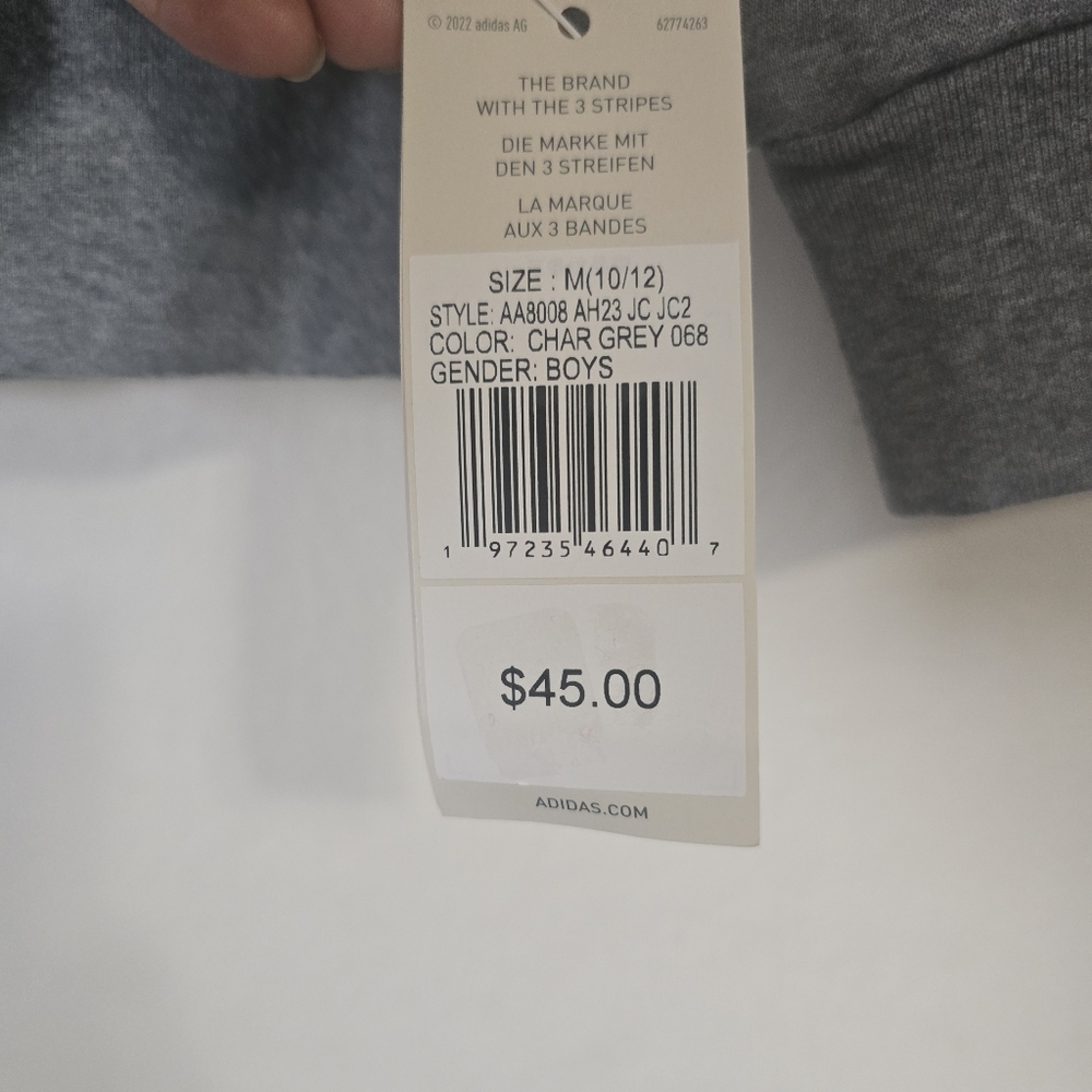 Adidas Gray and Black Sweatshirt with Raglan Sleeves - Picture 7 of 9